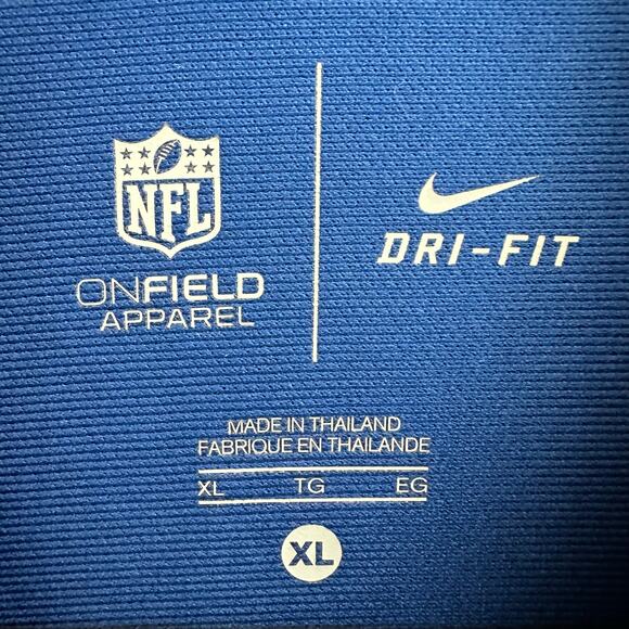 Nike NFL On Field Apparel Indianapolis Colts Blue Polo Short Sleeve Shirt XL - Picture 6 of 8